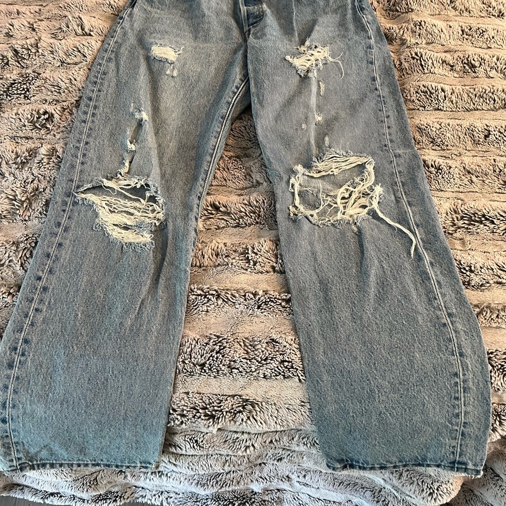 Levi's Light Blue Distressed Flare Jeans